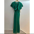 Long Green Satin Dress